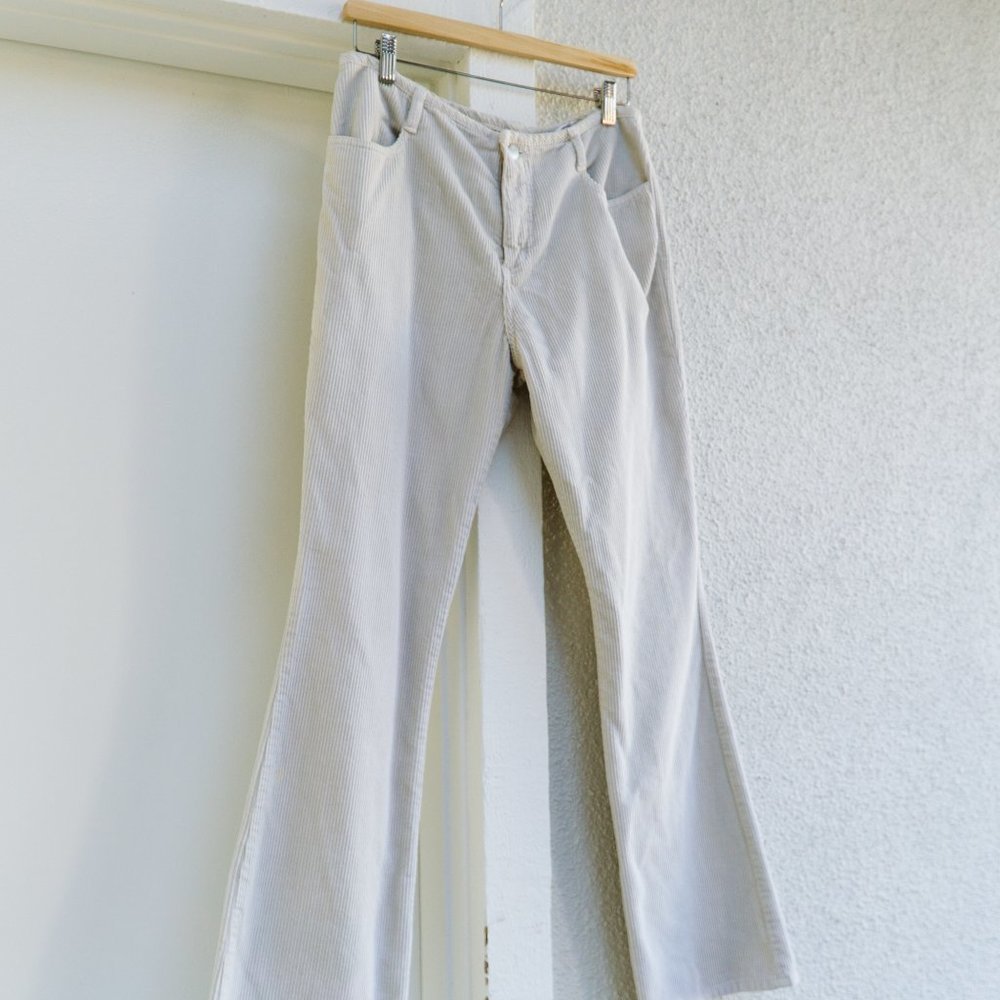 Y2K Cream Rib Corduroy Pants - Picture 2 of 8